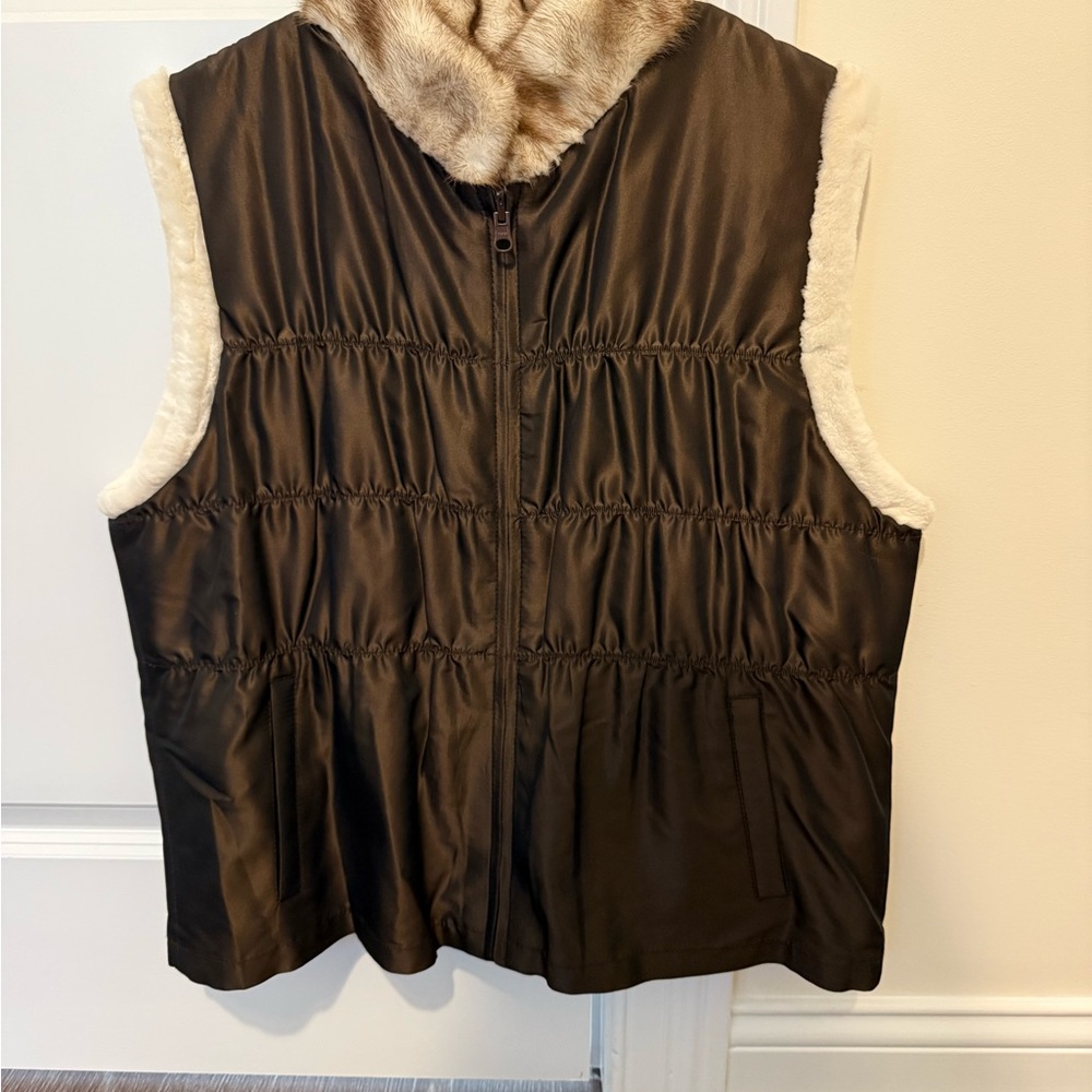 Mink Lined Brown Vest worn twice
